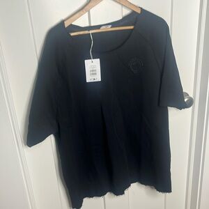 Gymshark Black Legacy Rag Top Heavyweight Tee, Mens XL